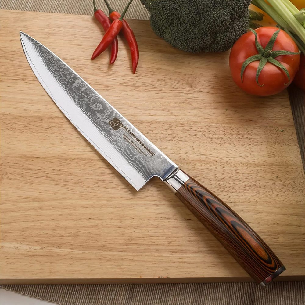 Damascus Chefs Knife, 67-layer Handmade 8 Damascus Chef Knife