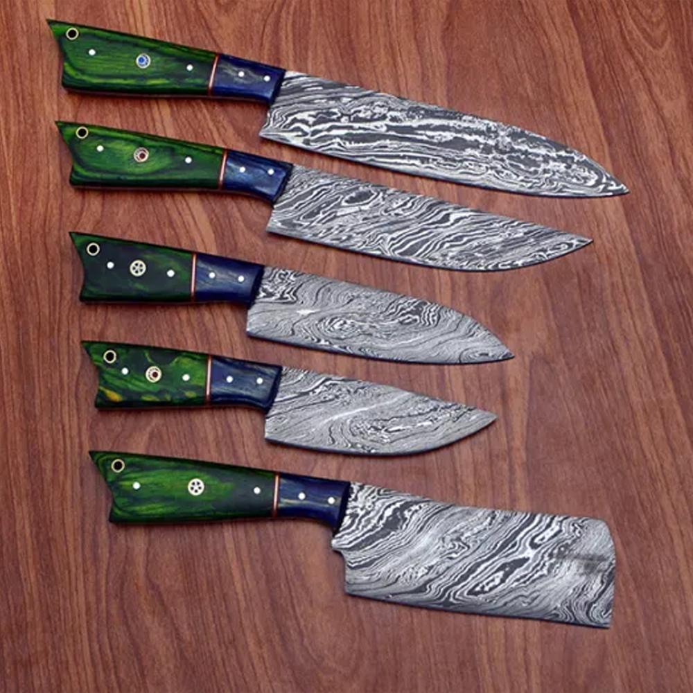 Damascus Steel Fixed Hand Made Kitchen Chef Knives