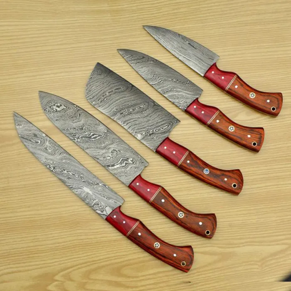 Hand Made Damascus Chef Knife Set