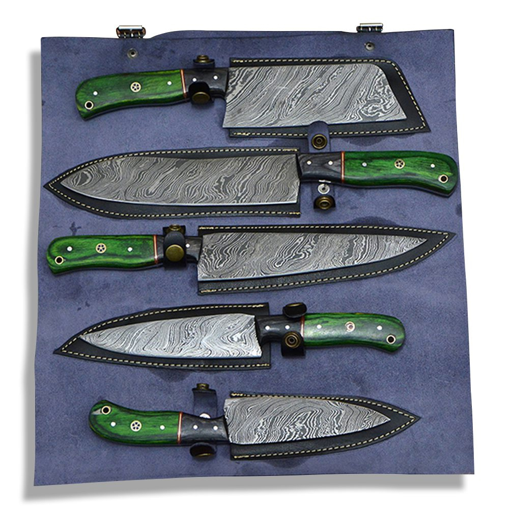 Hand Made Damascus Steel Fixed Kitchen Chef Knives