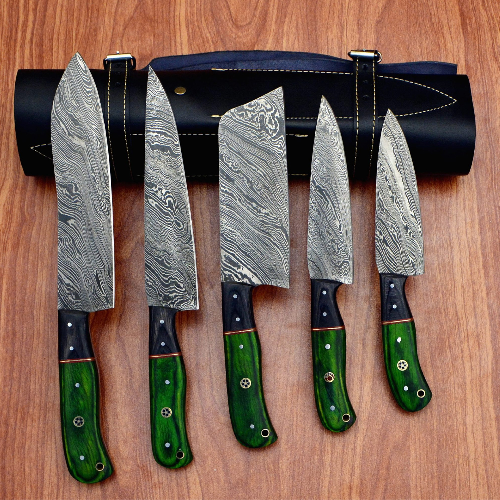 Hand Made Damascus Steel Fixed Kitchen Chef Knives