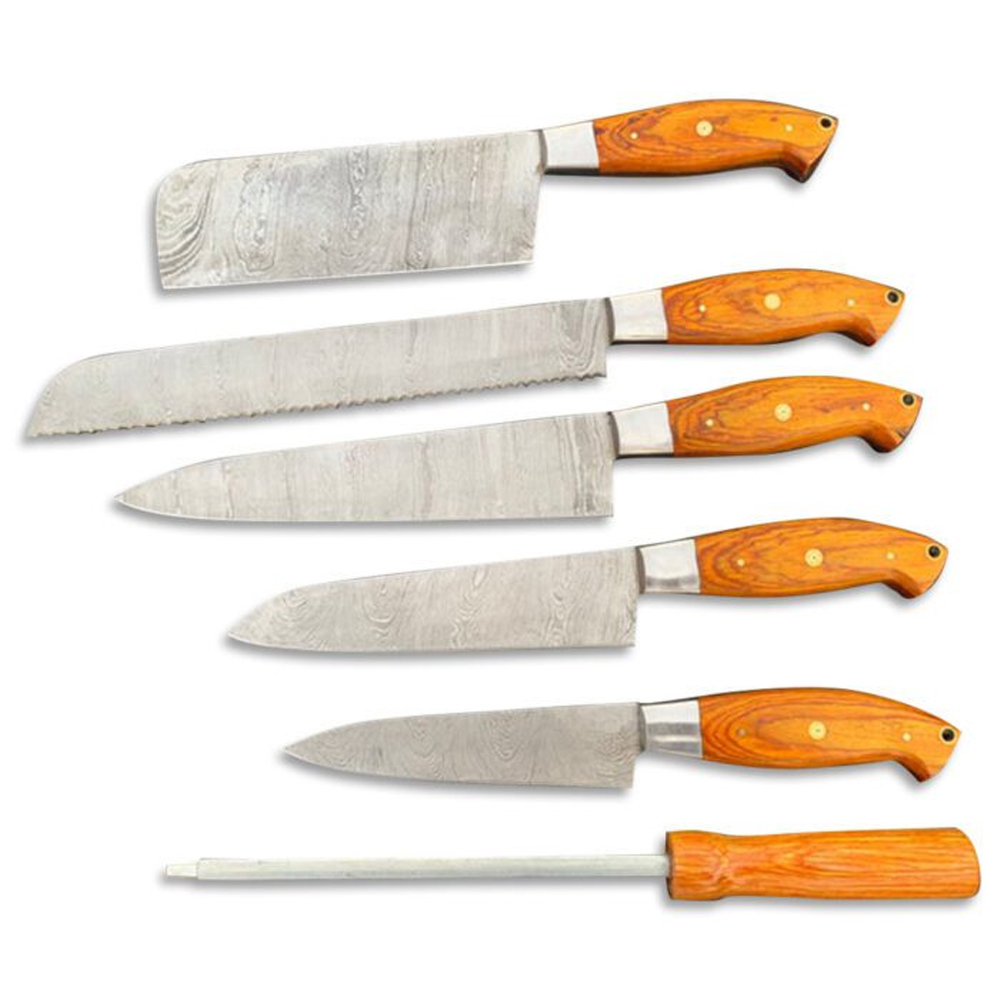 Set of 6 Damascus Handmade Knives