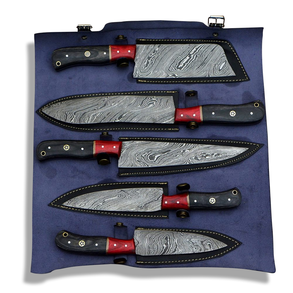 Steel fixed Hand made Damascus kitchen chef knives