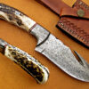 Damascus Steel Hook Bowie Knife 8 Inch