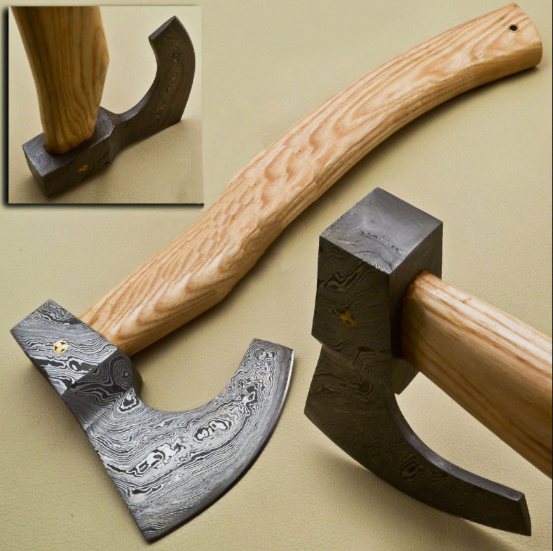 Hand-Forged-Damascus-Steel-Hatchet-Hawks-Tomahawk-Survival-Axe-1919s