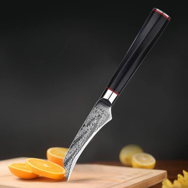 Japanese Damascus Paring Knife 3.5 Inch, Narcissus Flower Series