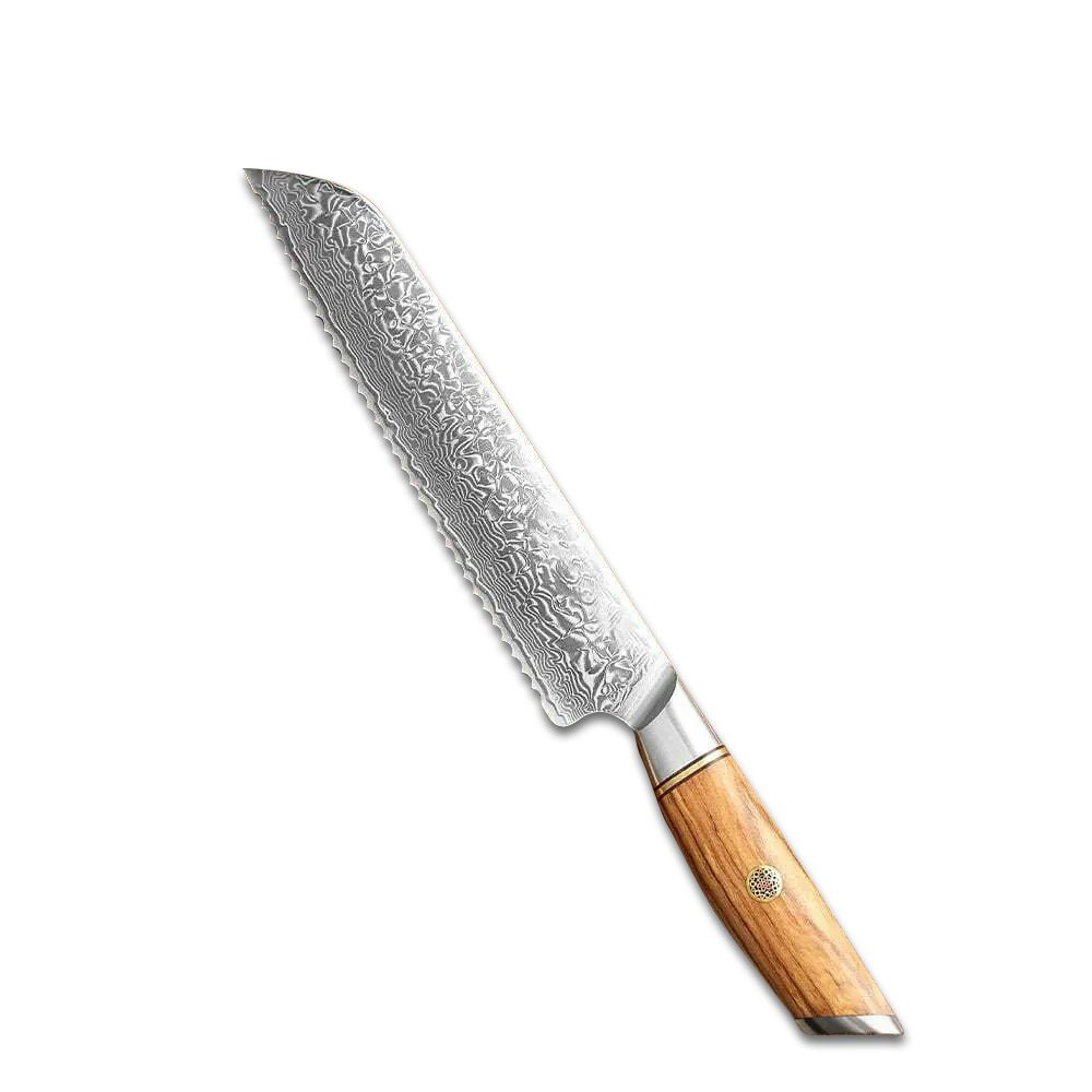 73 Layers Powder Steel Bread Knife With Olive Wood Handle