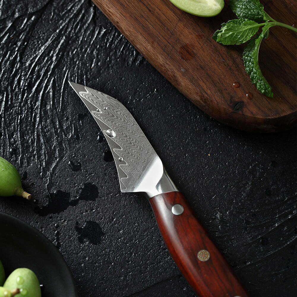 Layers Damascus Steel Paring Knife With Rosewood Handle