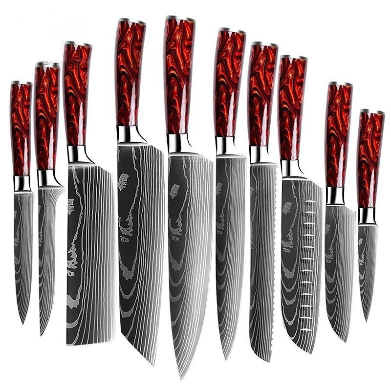 10 Pcs Set 4cr13 High Carbon Steel Resin