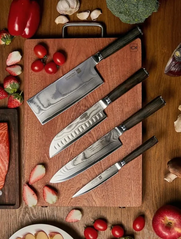 Damascus Knife Kitchen Set